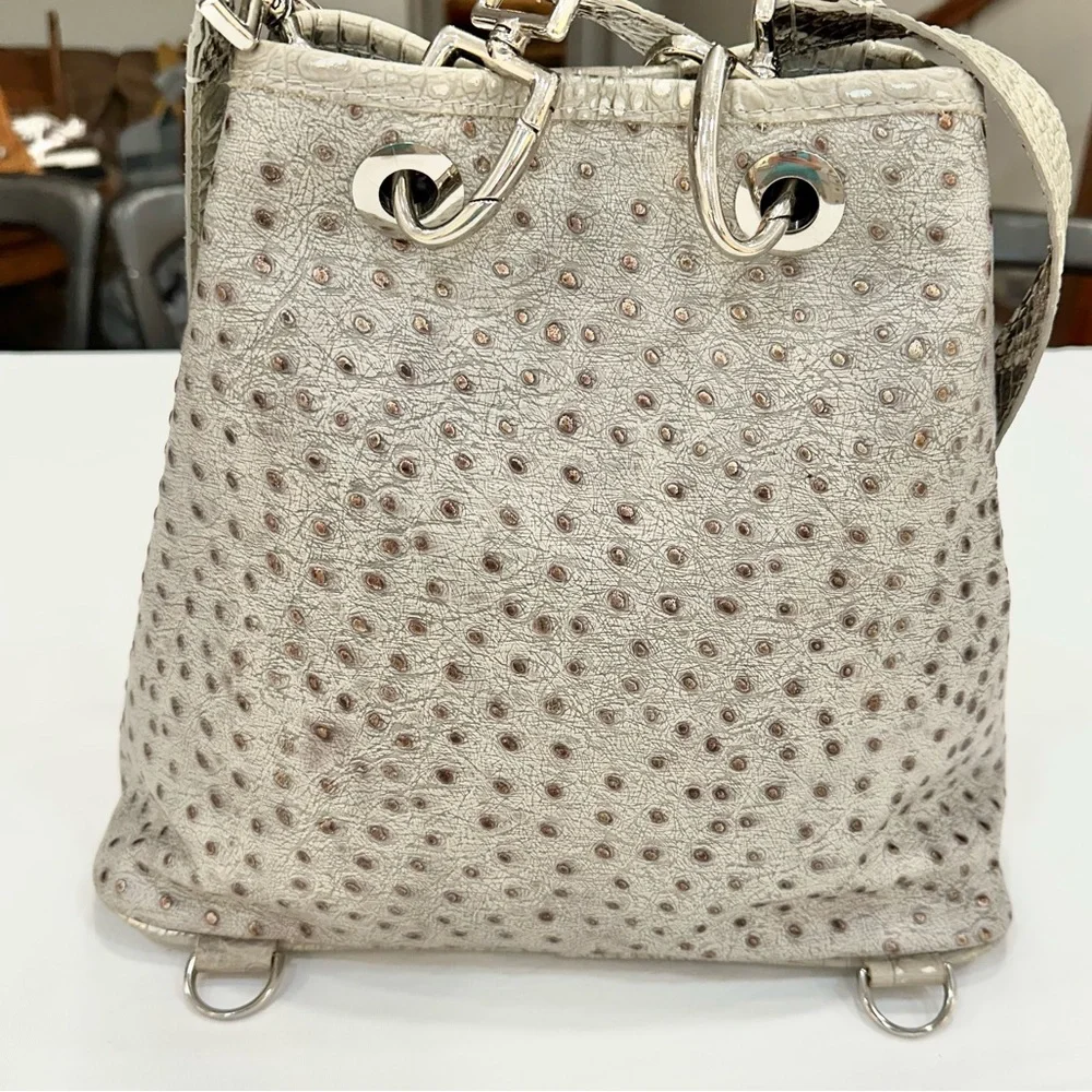 BSWANKY Sophie Python Convertible Backpack/Purse Gray w/silver accents_Like New - Picture 6 of 13
